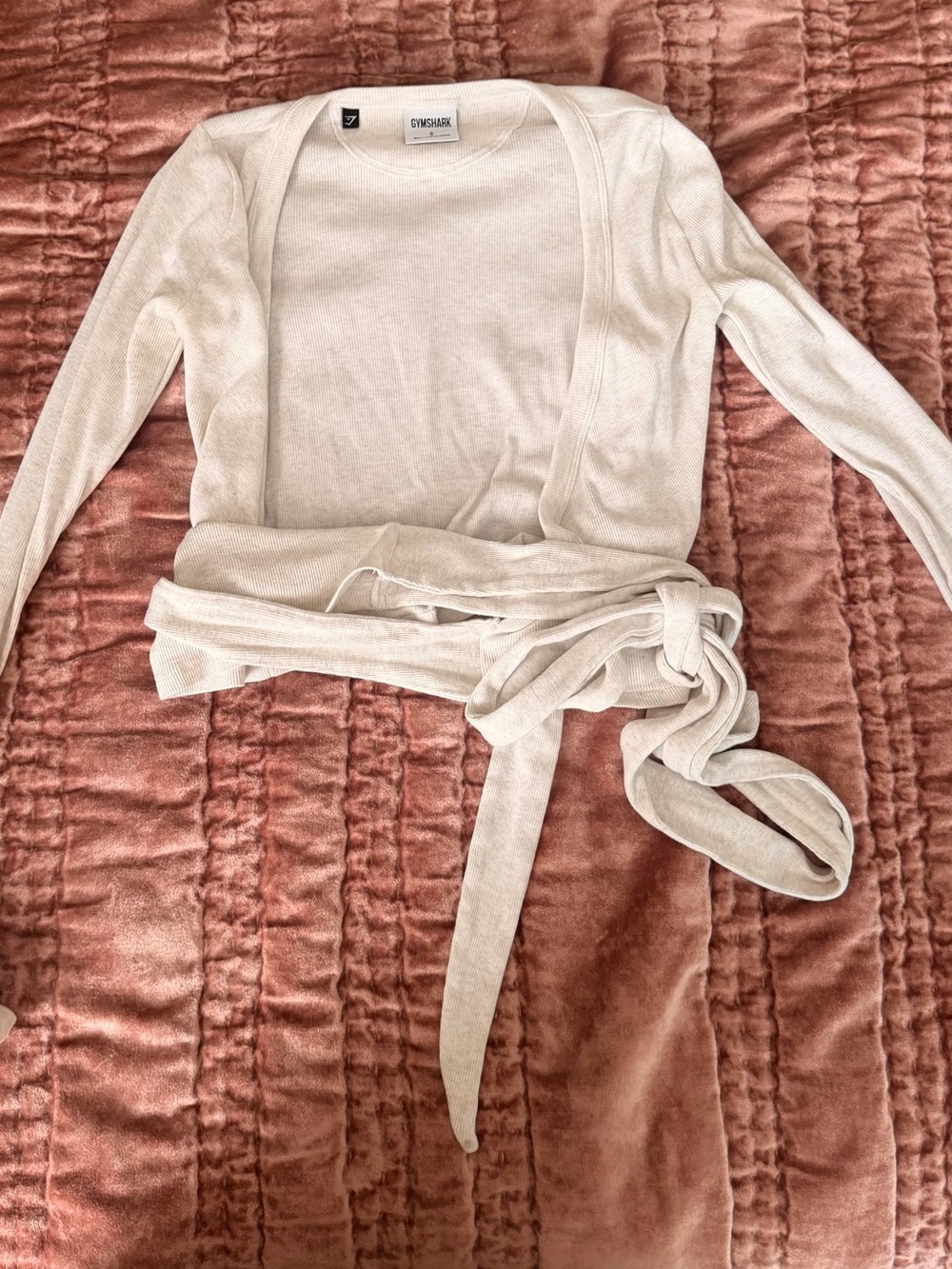 Gymshark Cream Ribbed Long Sleeve Top